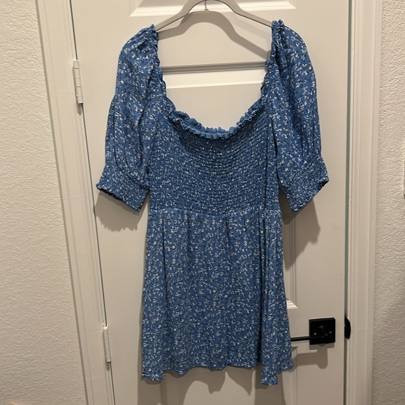 reformation blue floral mini dress - Picture 5 of 6